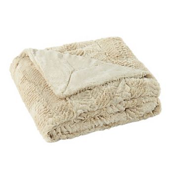 Herringbone Faux Fur Throw