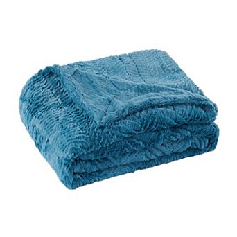 Herringbone Faux Fur Throw