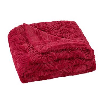 Herringbone Faux Fur Throw