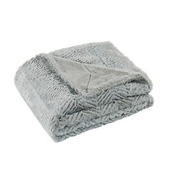 Herringbone Faux Fur Throw