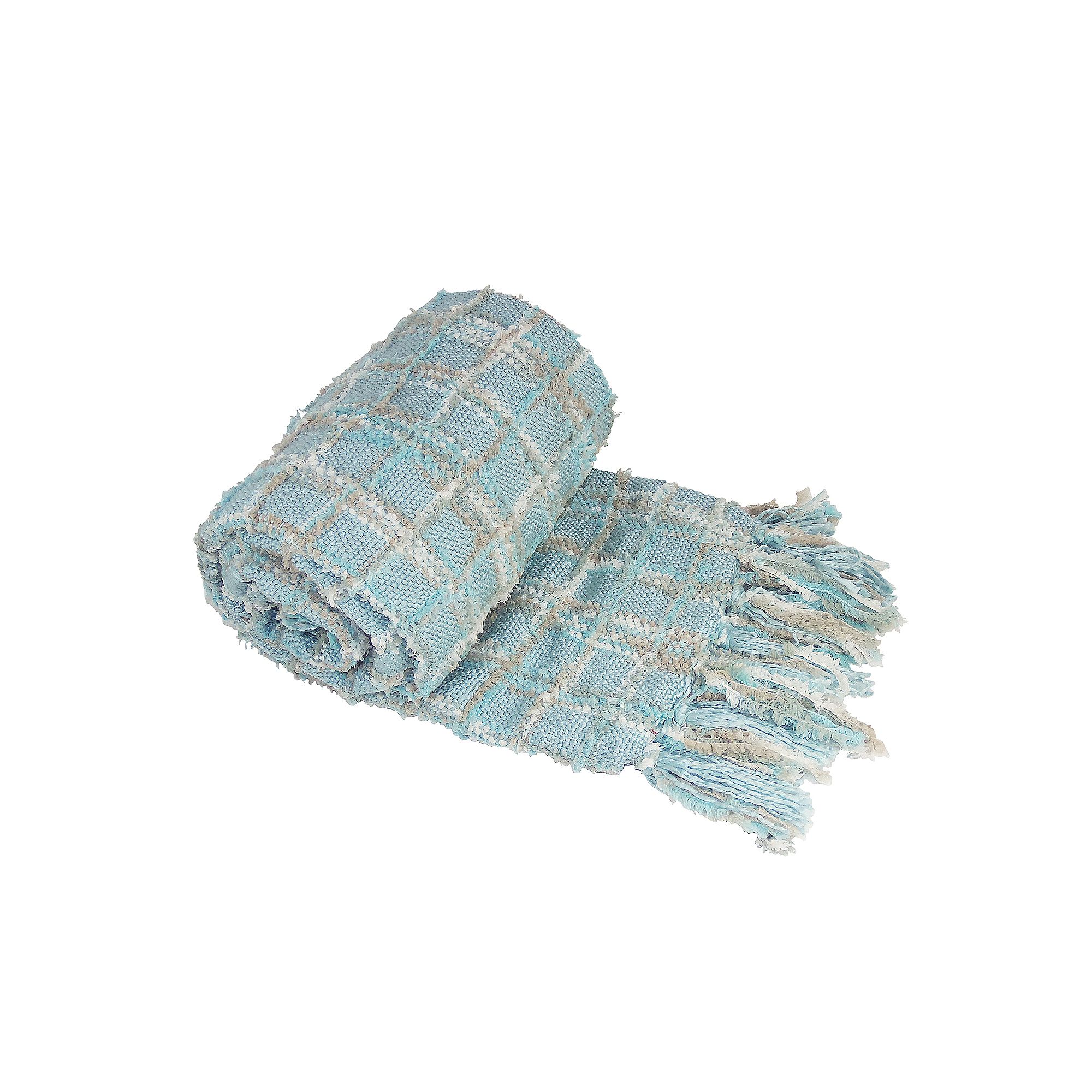 Serenta Multi Color Chenille Throw, Aquamarine