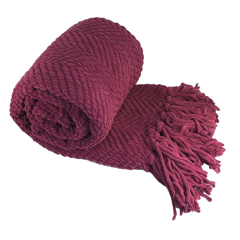 Knitted Tweed Throw, Purple