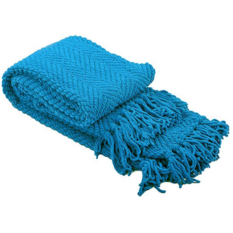 48739766 Knitted Tweed Throw, Blue sku 48739766