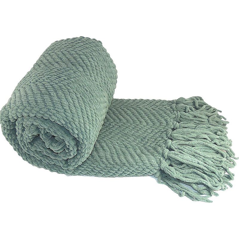 73831749 Knitted Tweed Throw, Blue sku 73831749