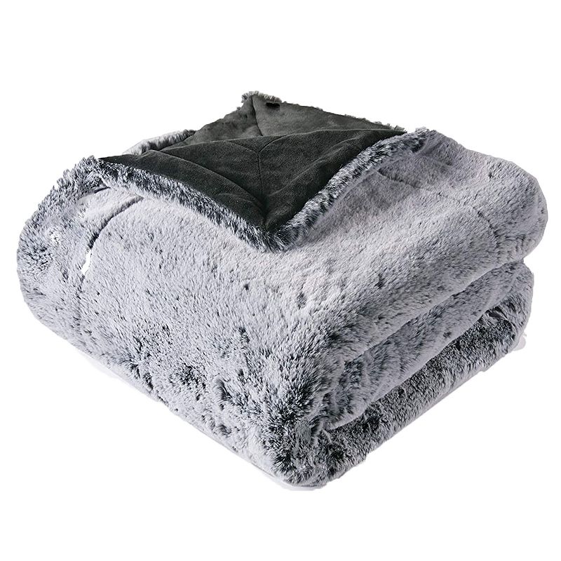 Heavy Faux Fur Throw, Black