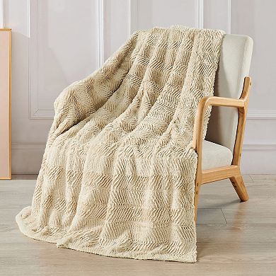 Herringbone Faux Fur Throw