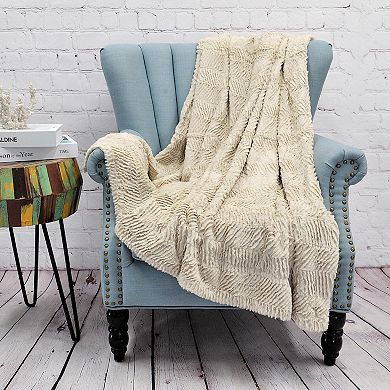 Herringbone Faux Fur Throw