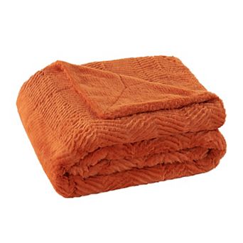 Herringbone Faux Fur Throw