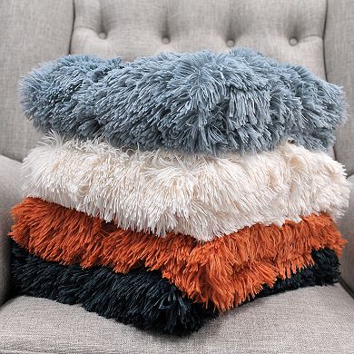 Shaggy Faux Fur Throw with 2 Pillow Shell Set