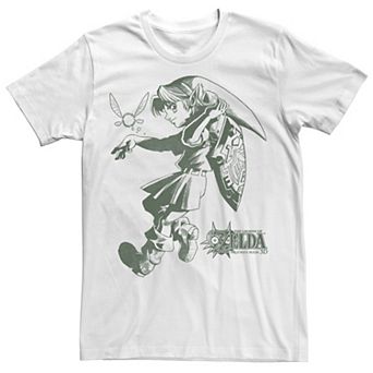 Men's Nintendo The Legend Of Zelda Lnk And Navi Line Art Portrait Tee