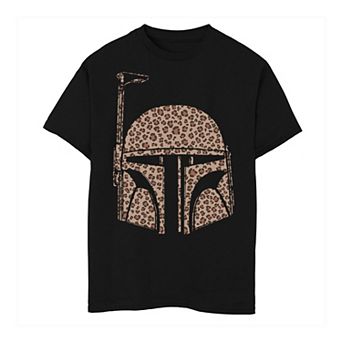 Boys 8-20 Star Wars Boba Fett Helmet Cheetah Print Fill Tee