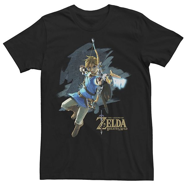 Men's Zelda Breath Of The Wild Action Pose Link Tee