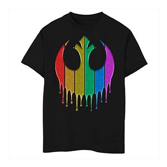 Boys 6-20 Star Wars Rebel Rainbow Glitter Logo Graphic Tee