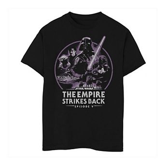 Boys 6-20 Star Wars: The Empire Strikes Back Group Shot Dark Circle Graphic Tee