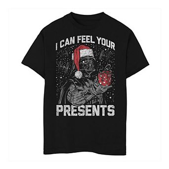 Boys 8-20 Star Wars Christmas Darth Vader "I Can Feel Your Presents" Tee