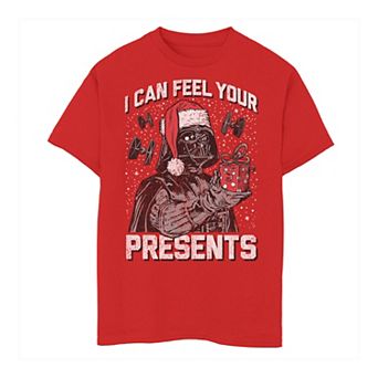 Boys 8-20 Star Wars Christmas Darth Vader "I Can Feel Your Presents" Tee