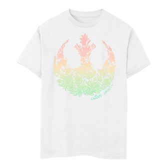 Boys 8-20 Star Wars Rainbow Gradient Rebel Floral Fill Tee