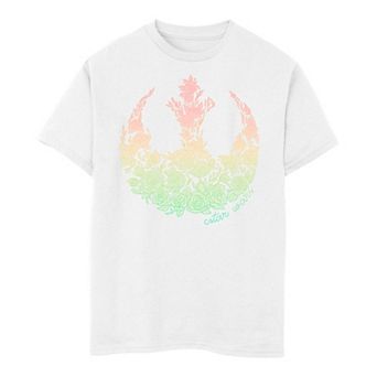 Boys 6-20 Star Wars Rainbow Gradient Rebel Floral Fill Tee