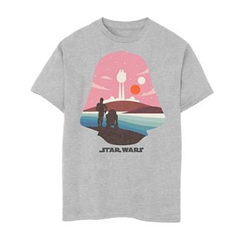 Boys 8-20 Star Wars Droid Darth Vader Head Silhouette Tee