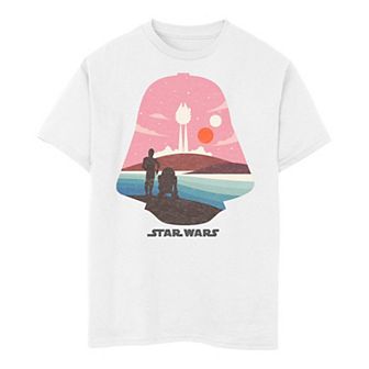 Boys 8-20 Star Wars Droid Darth Vader Head Silhouette Tee