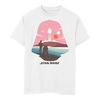 Boys 8-20 Star Wars Droid Darth Vader Head Silhouette Tee
