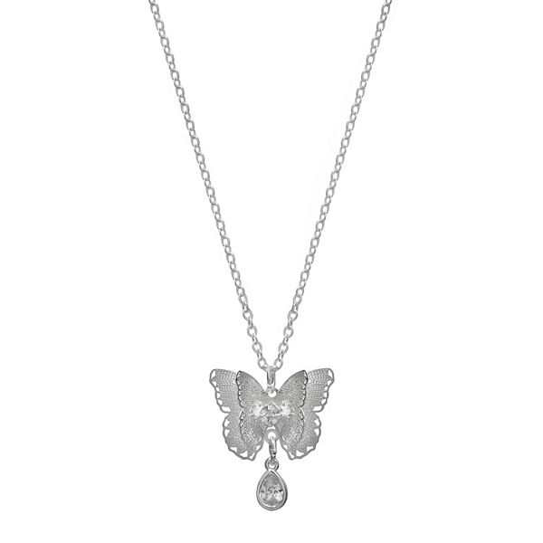 LC Lauren Conrad Filigree Leaf Y Necklace, Women's, Silver
