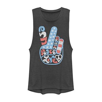 Juniors' Love, Peace and Freedom Tank Top