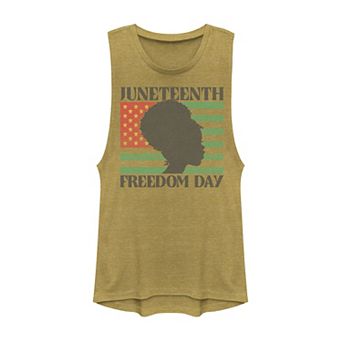 Juniors' Juneteenth Freedom Day Flag Tank Top
