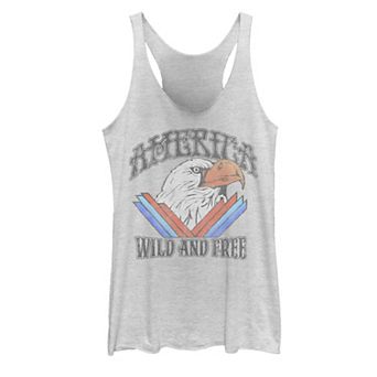 Juniors' Wild and Free Bald Eagle America Tank Top