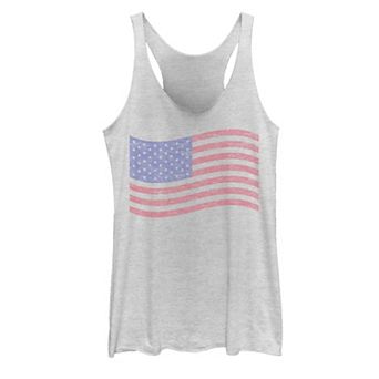 Juniors' Distressed Waving Flag Tank Top