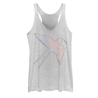 Juniors' Sparrow and American Flag Silhouette Tank Top
