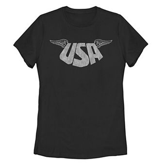Juniors' USA with Wings Tee