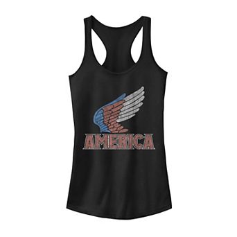 Juniors' Red, White, and Blue Wings America Tank Top