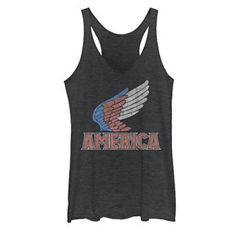 Juniors' Red White and Blue Wings America Tank Top