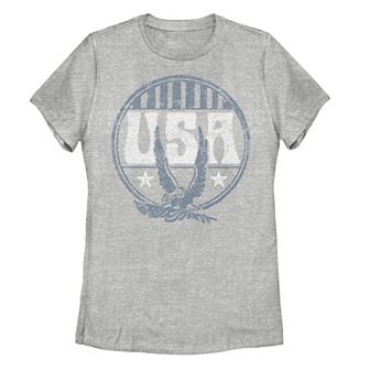 Juniors' Vintage USA Eagle, Stars and Stripes Tee