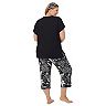 Plus Size Cuddl Duds® 3-Piece Pajama Top, Pajama Capri Pants & Headband Sleep Set