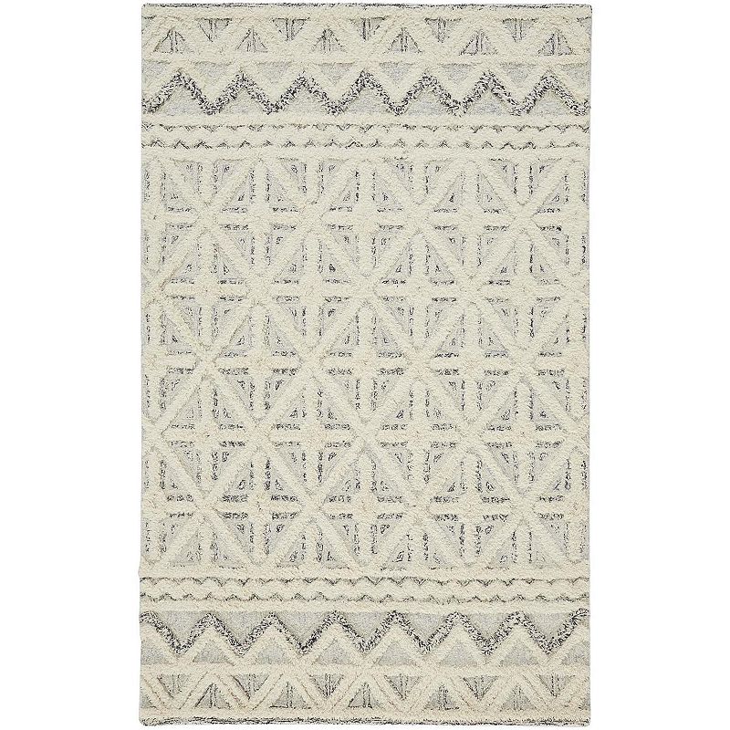 Weave & Wander Elika Moroccan Wool Rug, Beig/Green, 8X10 Ft