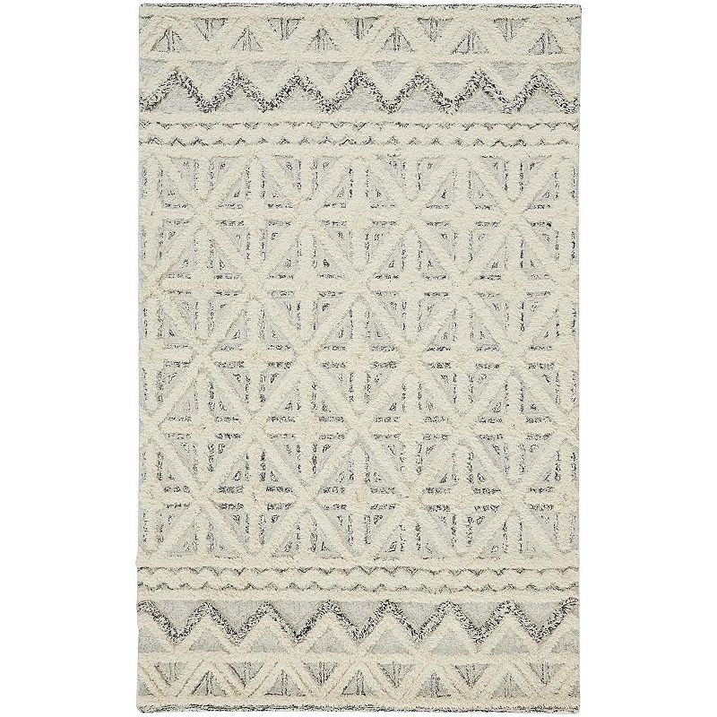 Weave & Wander Elika Moroccan Wool Rug, Beig/Green, 8X10 Ft