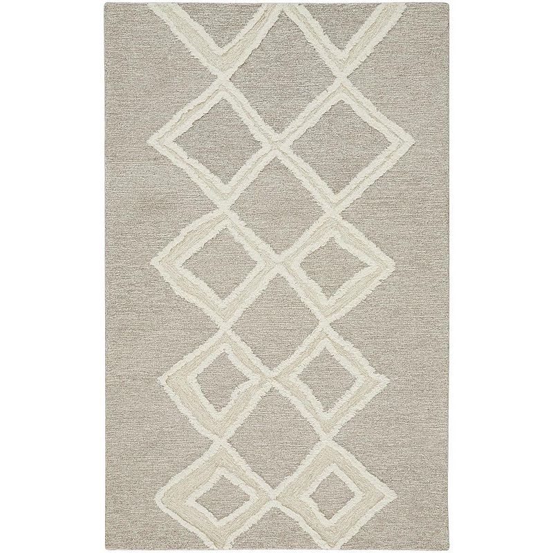 Weave & Wander Elika Moroccan Style Premium Wool Tufted Rug, Beig/Green, 8X10 Ft