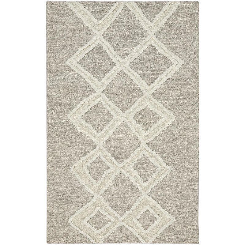 Weave & Wander Elika Moroccan Style Premium Wool Tufted Rug, Beig/Green, 8X10 Ft