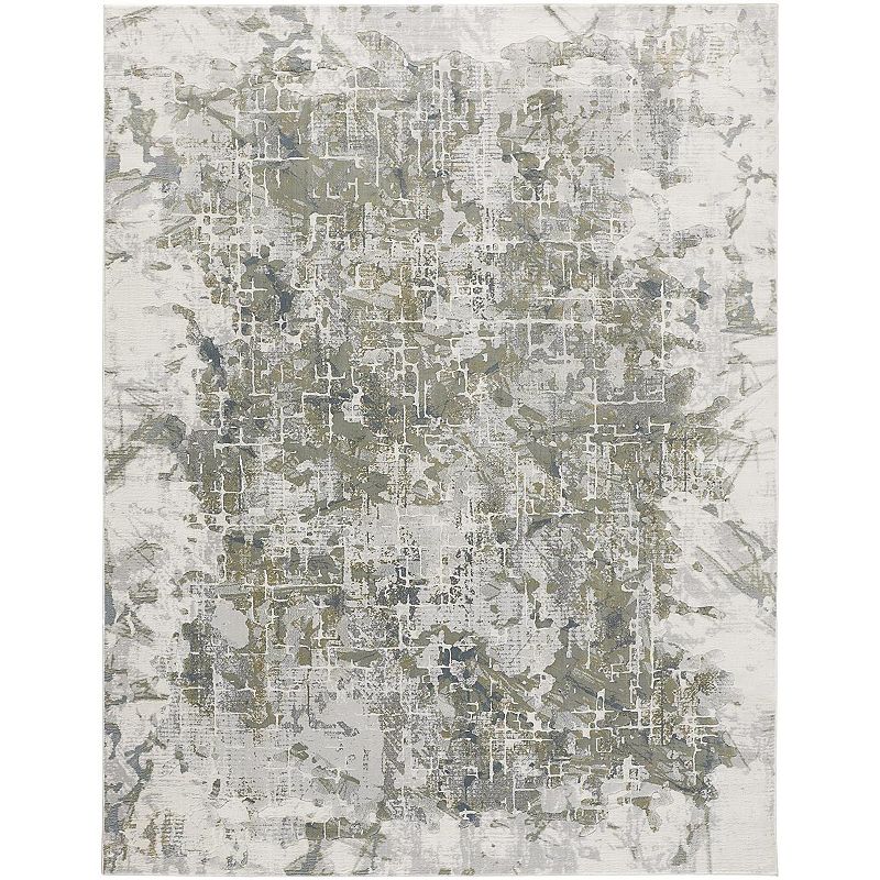 Weave & Wander Halton Contemporary Abstract Rug, Green, 8X10 Ft