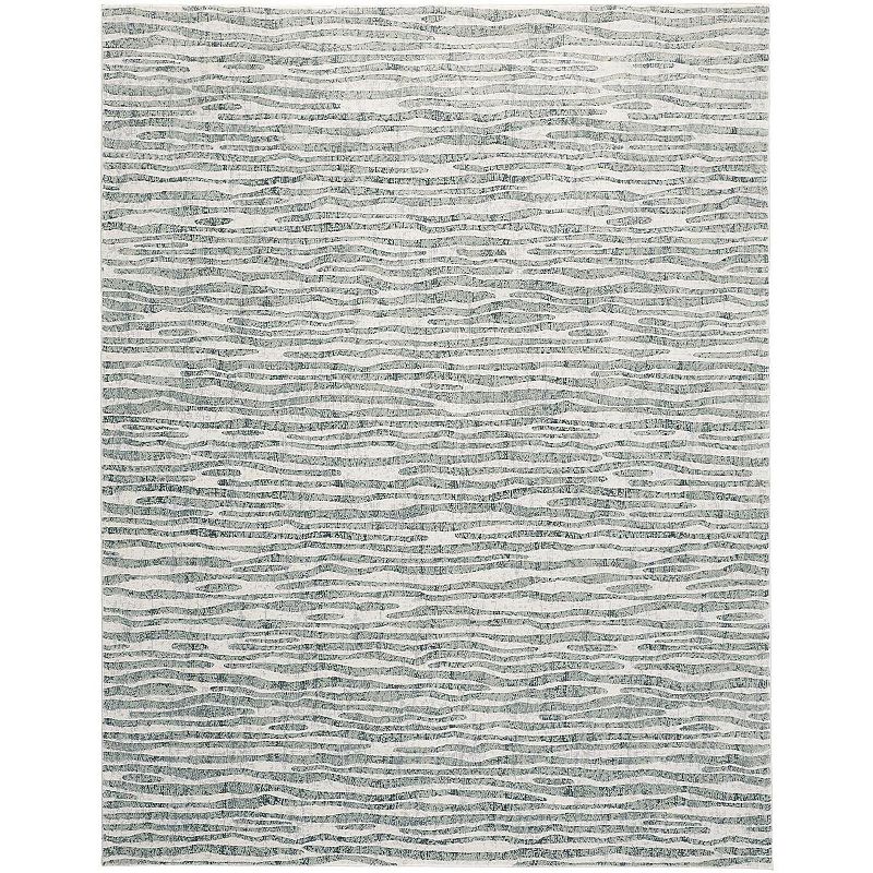 Weave & Wander Halton Contemporary Abstract Rug, Green, 8X10 Ft