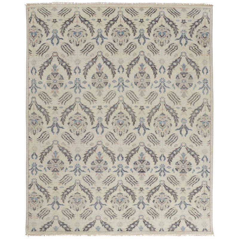Weave & Wander Bennet Luxury Arts & Crafts Style Wool Rug, Beig/Green, 8X10 Ft