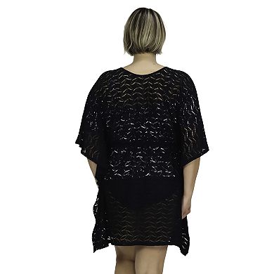 Plus Size A Shore Fit Crochet Drawstring Swim Cover-Up