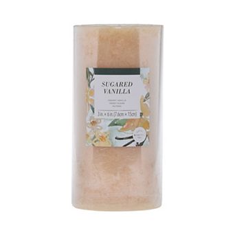 Sonoma Goods For Life® Sugared Vanilla 3" x 6" Pillar Candle