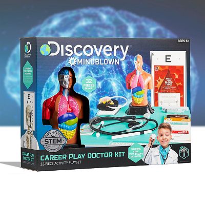 Discovery Mindblown 32 Piece Toy Career Play Doctor Kit STEM Learning Set