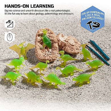 Discovery Mindblown 12-Piece Toy Dinosaur Excavation Eggs STEM Learning Set