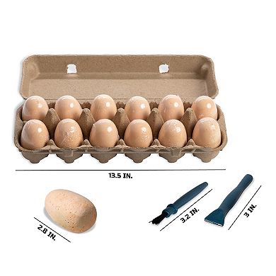 Discovery Mindblown 12-Piece Toy Dinosaur Excavation Eggs STEM Learning Set
