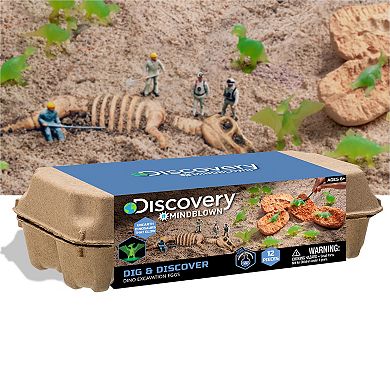 Discovery Mindblown 12-Piece Toy Dinosaur Excavation Eggs STEM Learning Set