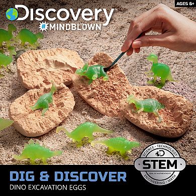 Discovery Mindblown 12-Piece Toy Dinosaur Excavation Eggs STEM Learning Set